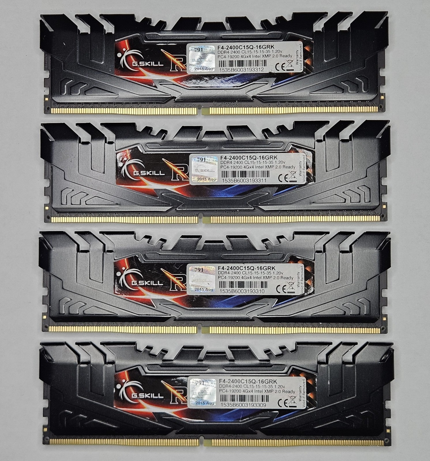 Ripjaws 16GB Kit (4X4GB) PC4-19200 DDR4-2400MHz Desktop RAM F4-2400C15Q-16GRK0