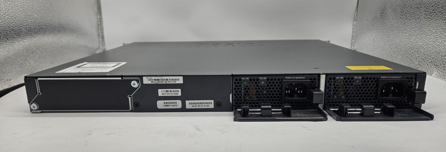 Cisco Catalyst 2960-XR 48-Port PoE+ GbE & 2-SFP+ Switch 2xPSU WS-C2960XR-48LPD-I3