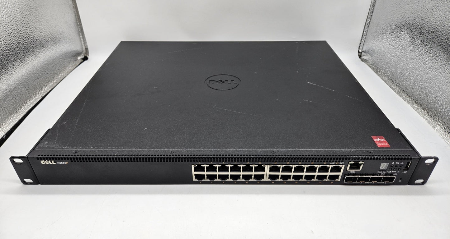 Dell 24-Port PoE+ Gigabit Ethernet 4-Port 10Gb SFP Layer 2 Network Switch N1524P0
