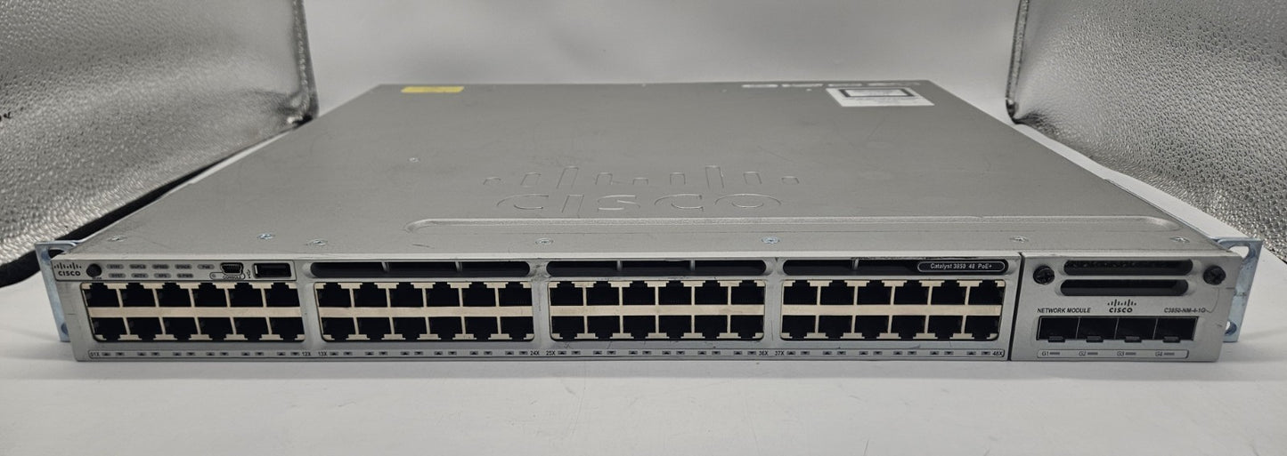Cisco Catalyst 3850 48-Port GbE PoE+ Network Switch w/ 2xPS & Mod WS-C3850-48P-L1