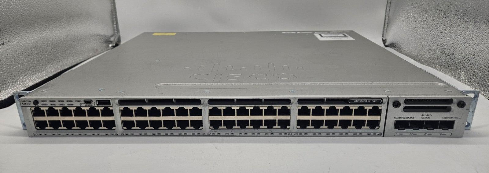 Cisco Catalyst 3850 48-Port GbE PoE+ Network Switch w/ 2xPS & Mod WS-C3850-48P-L1