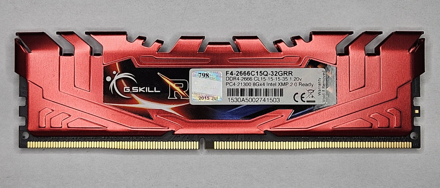 Ripjaws 32GB Kit (4X8GB) PC4-21300 DDR4-2666MHz Desktop RAM F4-2666C15Q-32GRR1