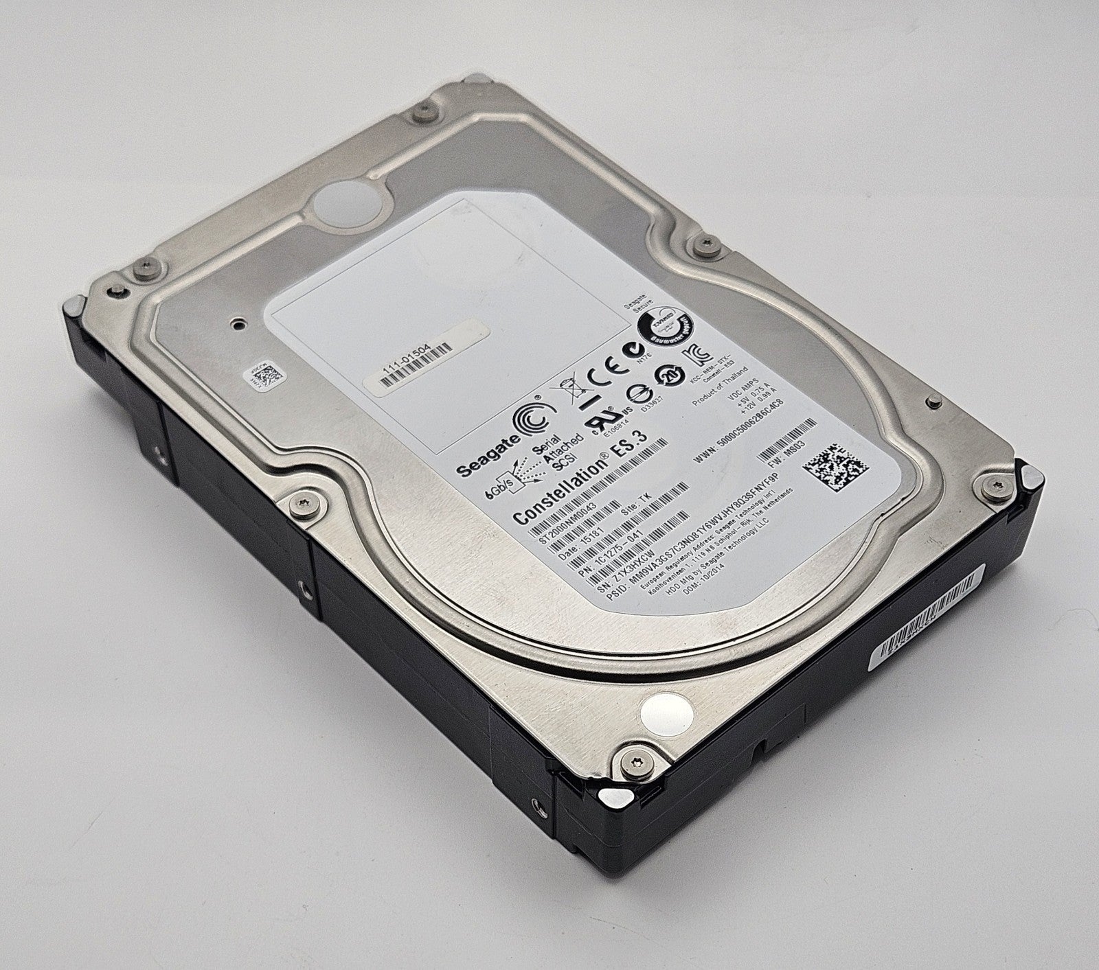 Seagate Constellation ES.3 2TB 7200RPM SAS 6Gbps 128MB Hard Drive ST2000NM00430