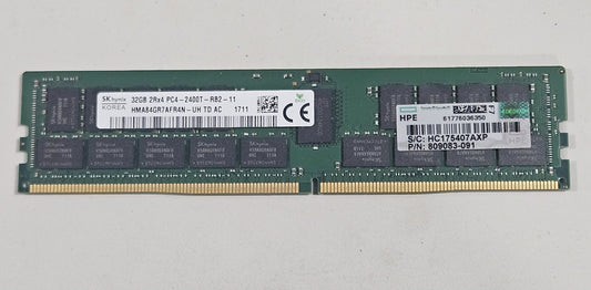 HP 32GB 2Rx4 PC4-19200 DDR4-2400T ECC REG 288-Pin Server Memory RAM 809083-0910