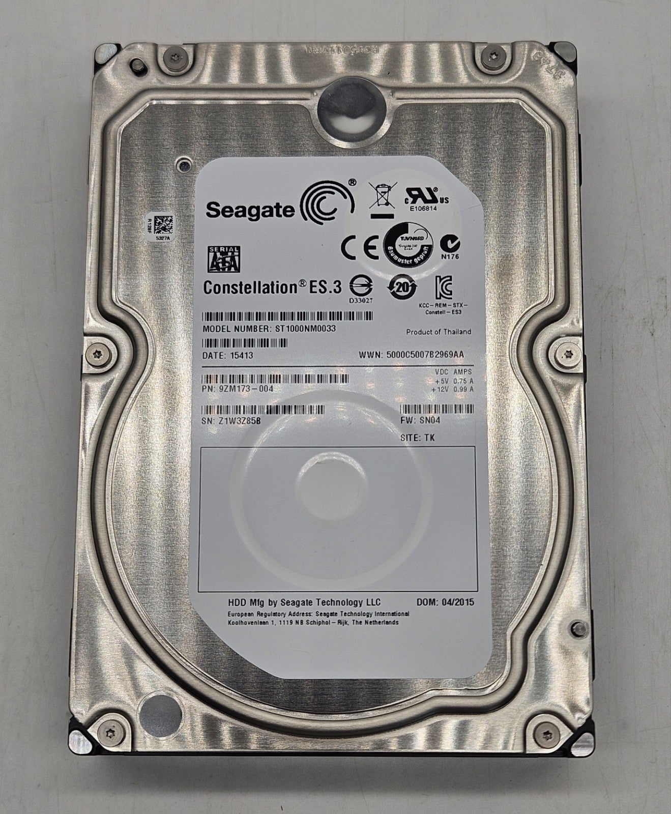 LOT OF 2 Seagate ES.3 1TB 7200RPM SATA 6Gbps 3.5" Hard Drive ST1000NM00331