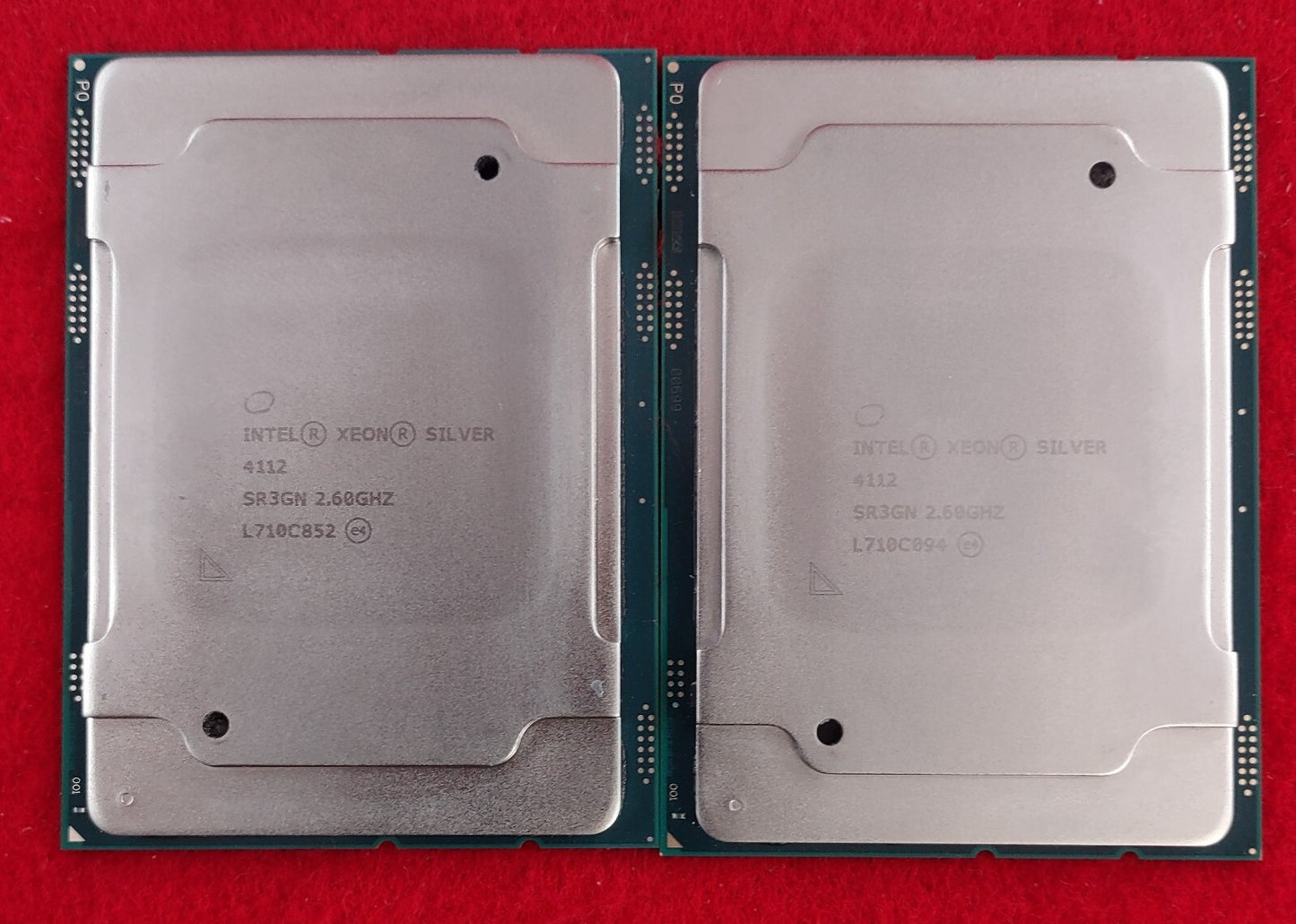 LOT OF 2 intel Xeon Silver 4112 2.6GHz 8.25MB LGA3647 4-Core CPU Processor SR3GN0