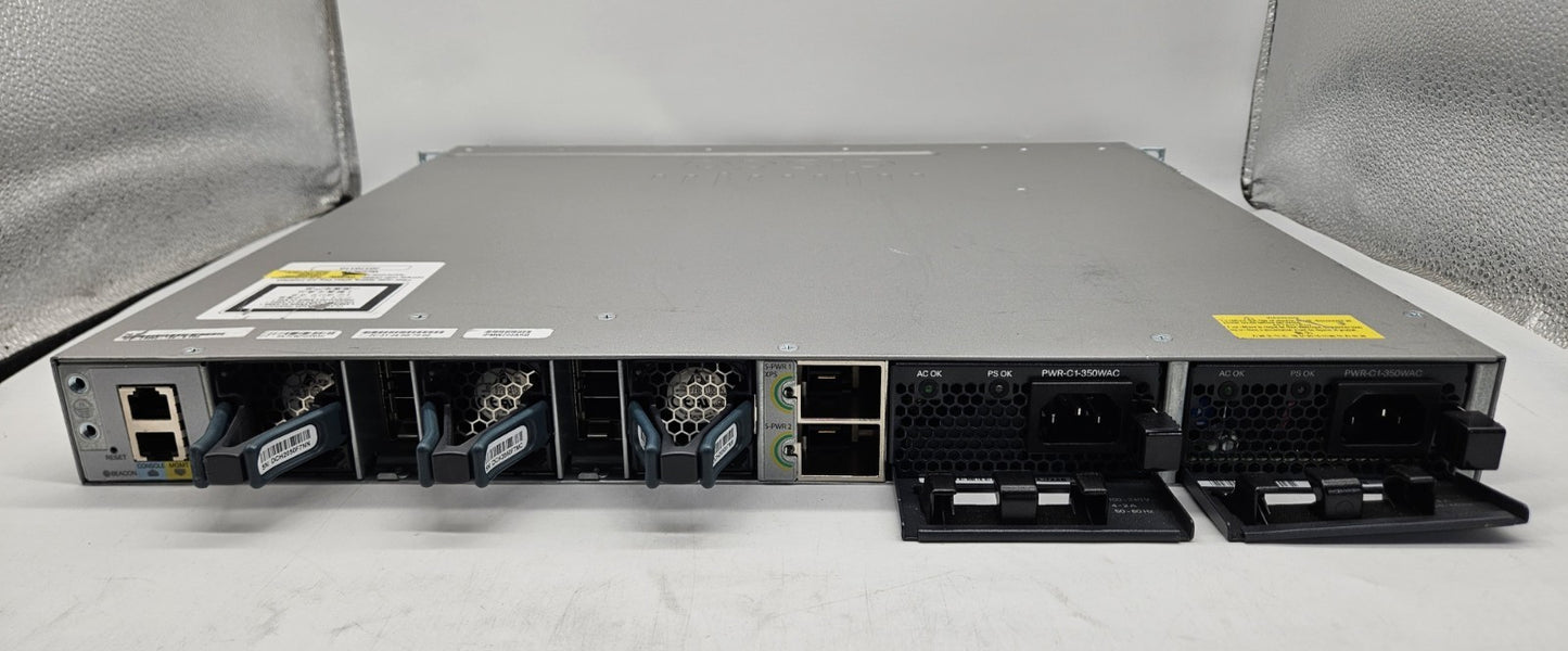 Cisco Catalyst 3850 12-Port SFP Network Switch w/ 2x PSU WS-C3850-12S-S3