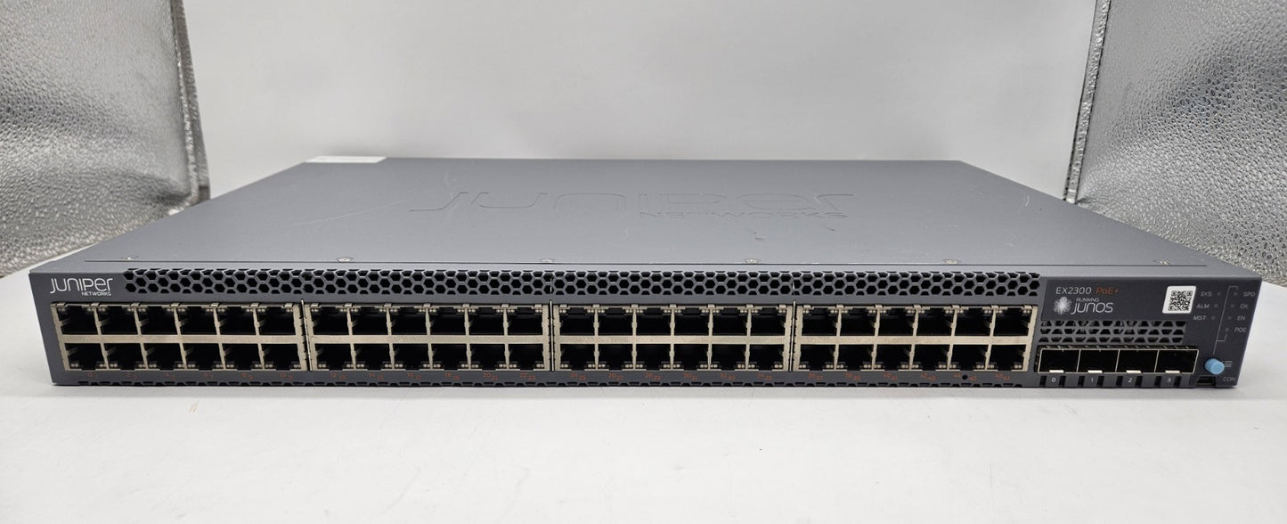 Juniper 48-Port GbE PoE+ & 4-Port 10GB SFP+ Layer 2 Network Switch EX2300-48P1