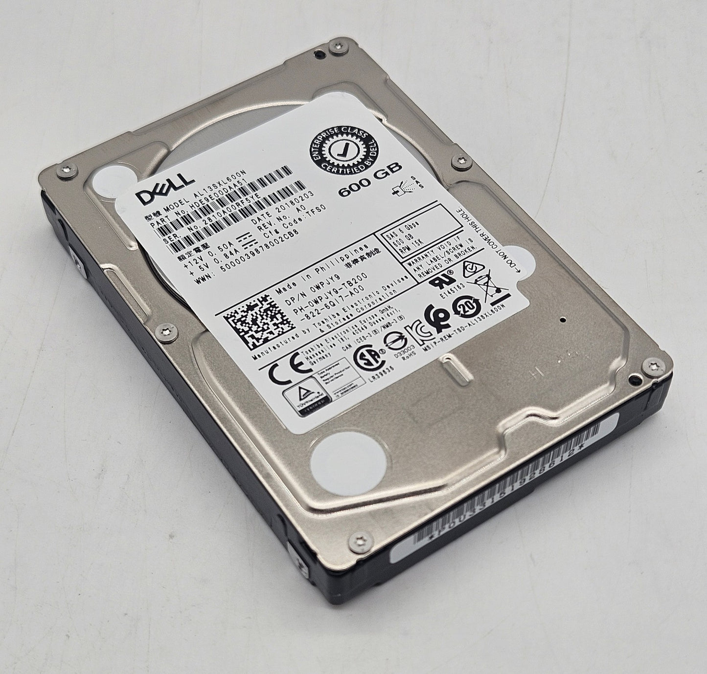 Toshiba 600GB 15000RPM SAS 6Gbps 2.5" Hard Drive AL13SXL600N0