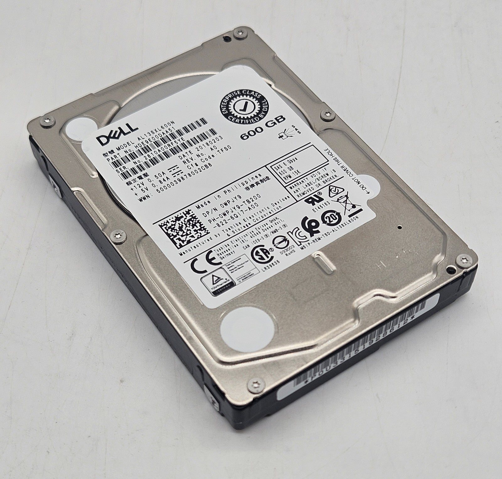 Toshiba 600GB 15000RPM SAS 6Gbps 2.5" Hard Drive AL13SXL600N0