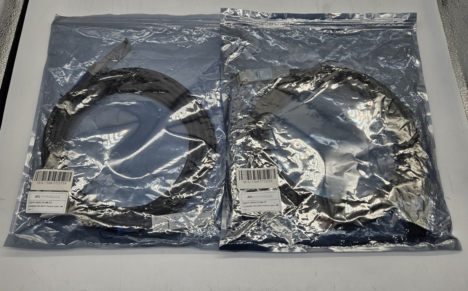 LOT OF 2 AFL HyperScale 4-Meter 40Gb CR4 QSFP+ Passive Cable0