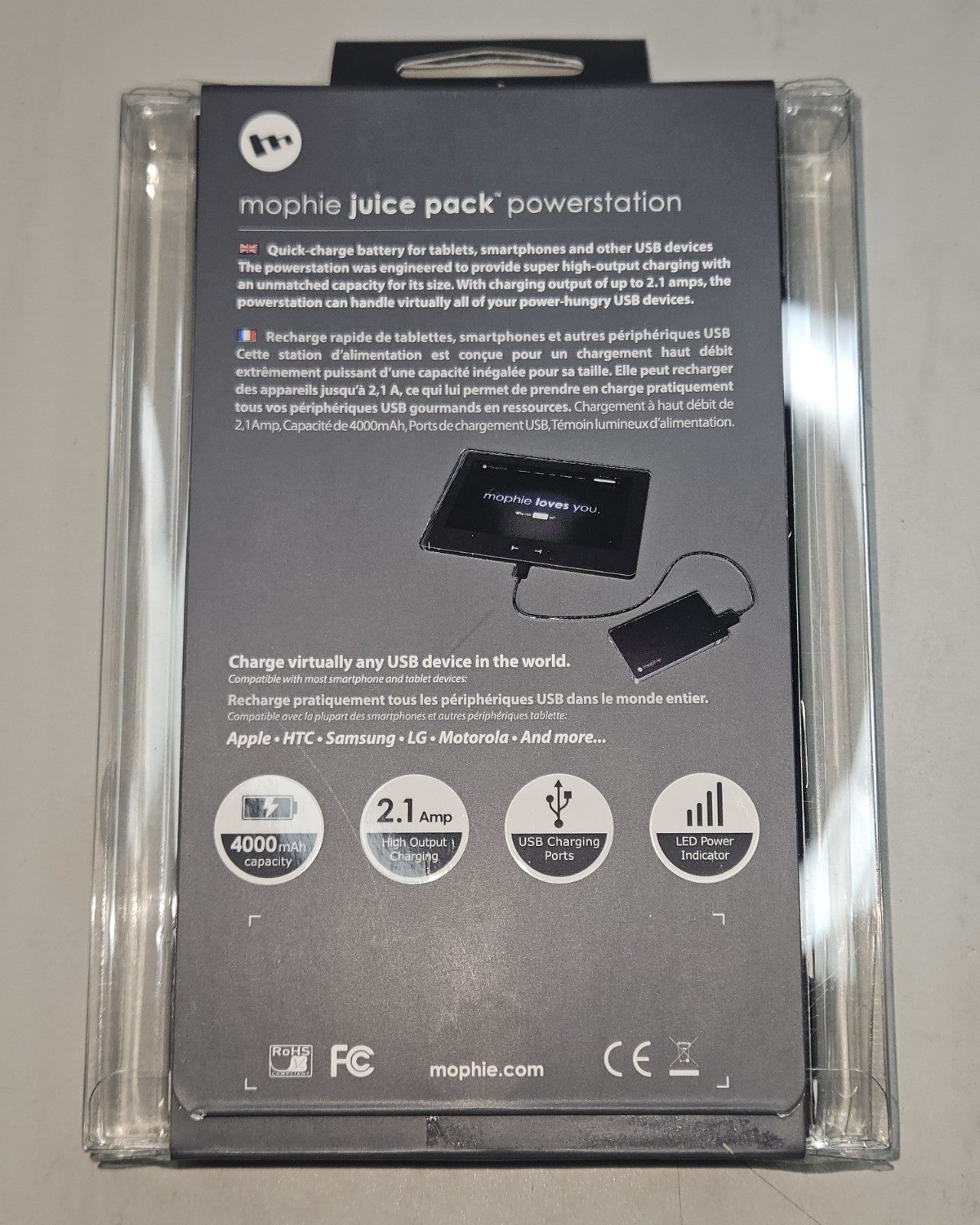 Mophie Juice Pack Powerstation 2.1 Amp (4000 mAh) Black JPU-PWRSTION-G1