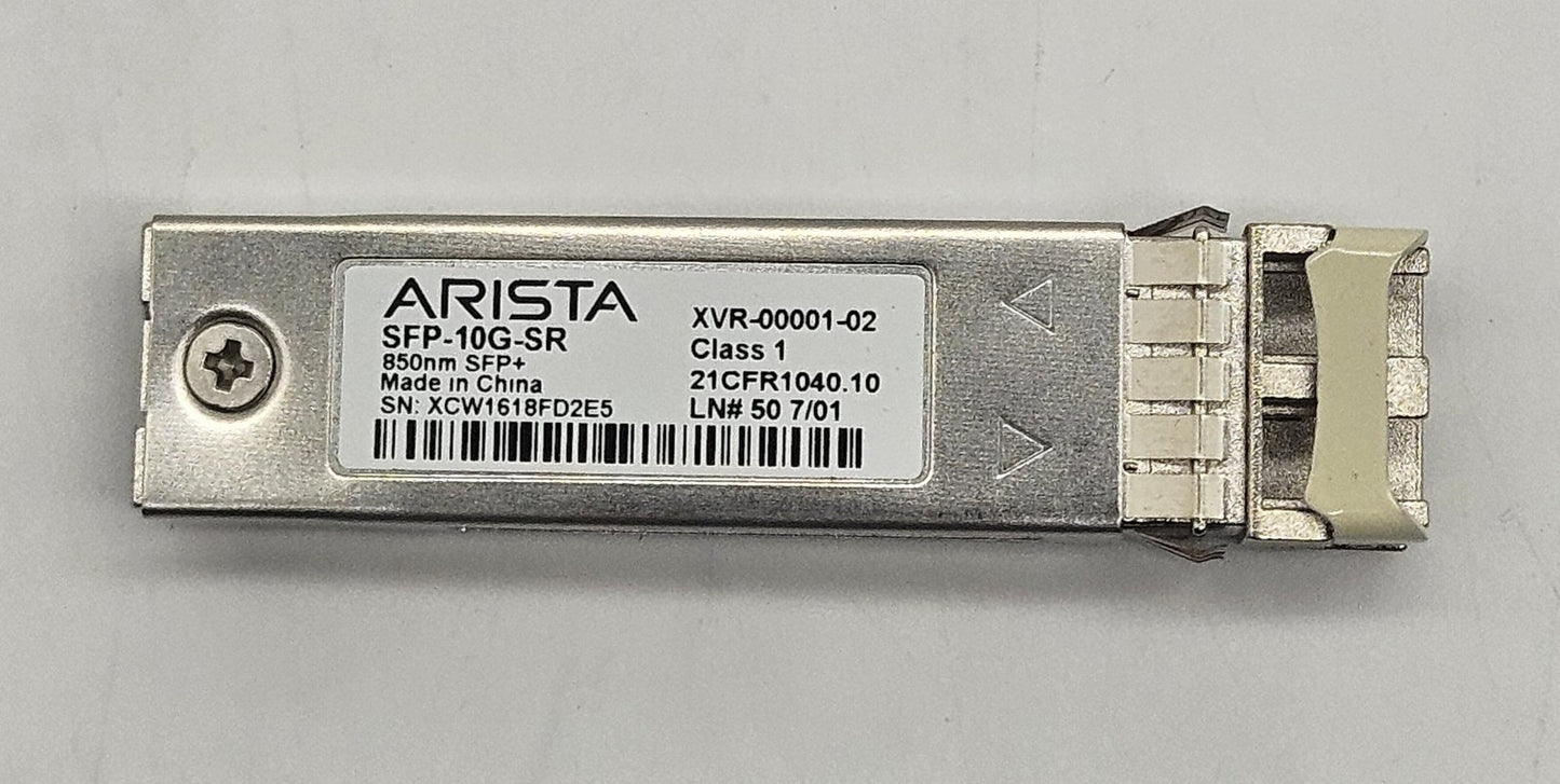 LOT OF 2 Arista 10GBase-SR 400m 850nm SFP+ Transceivers XVR-00001-02 SFP-10G-SR1