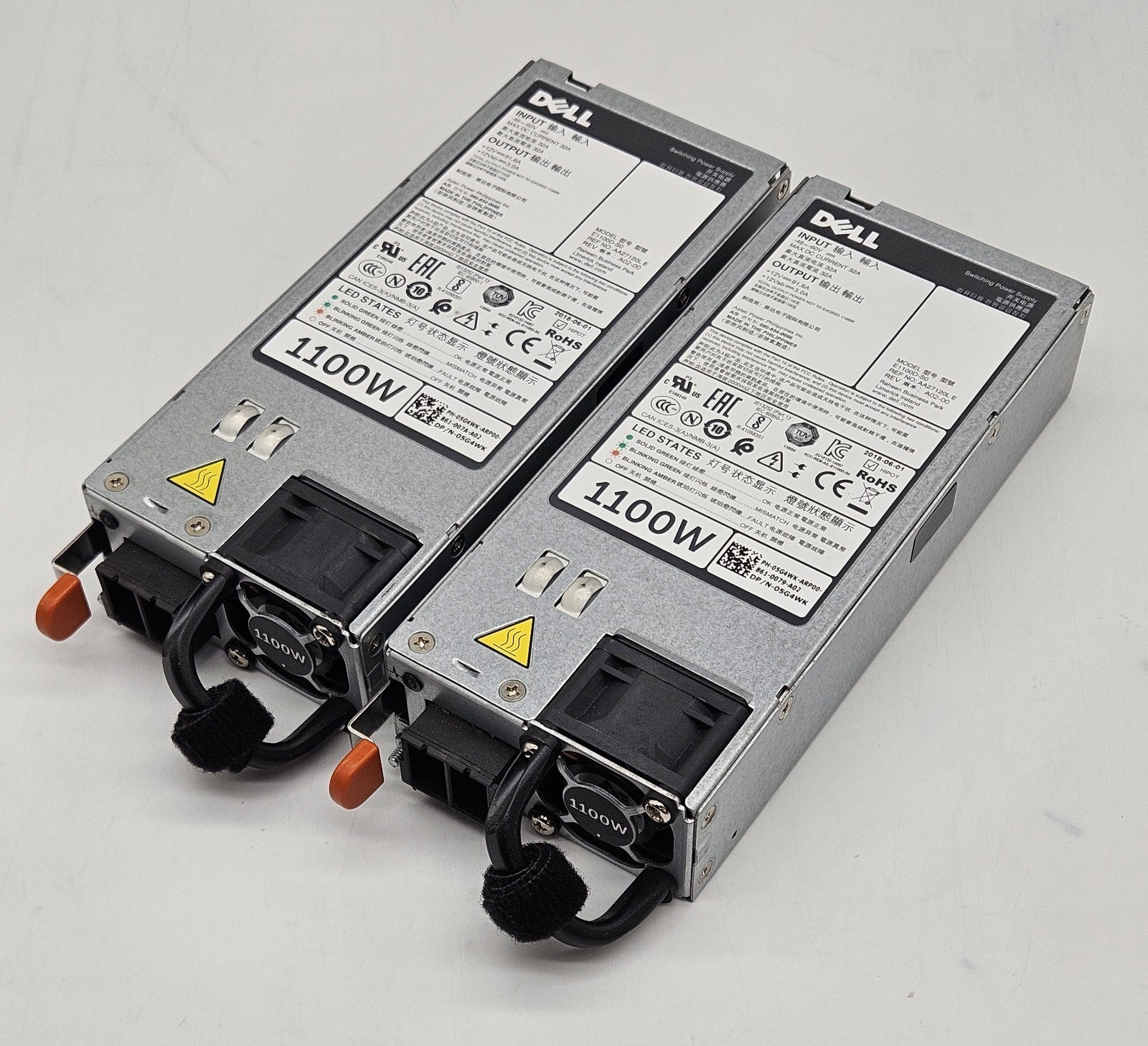 LOT OF 2 Dell 1100W 48-60V DC Power Supply PowerEdge R620/720/820 R720XD 5G4WK0