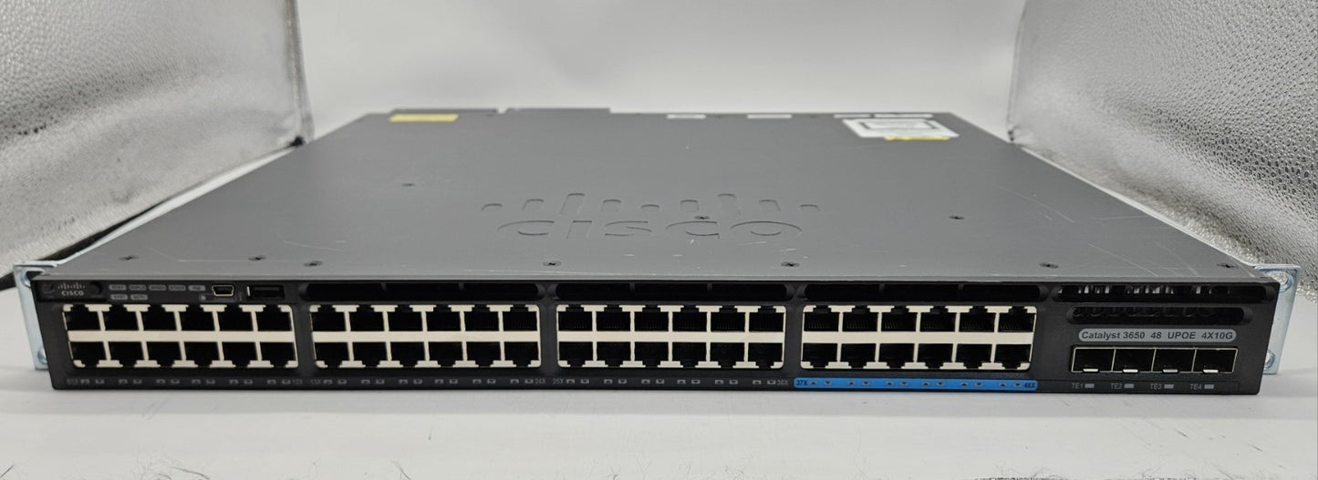 Cisco 3650 48-Port UPoE GbE (12-10GbE) & 4-SFP Network Switch WS-C3650-12X48UQ-E1