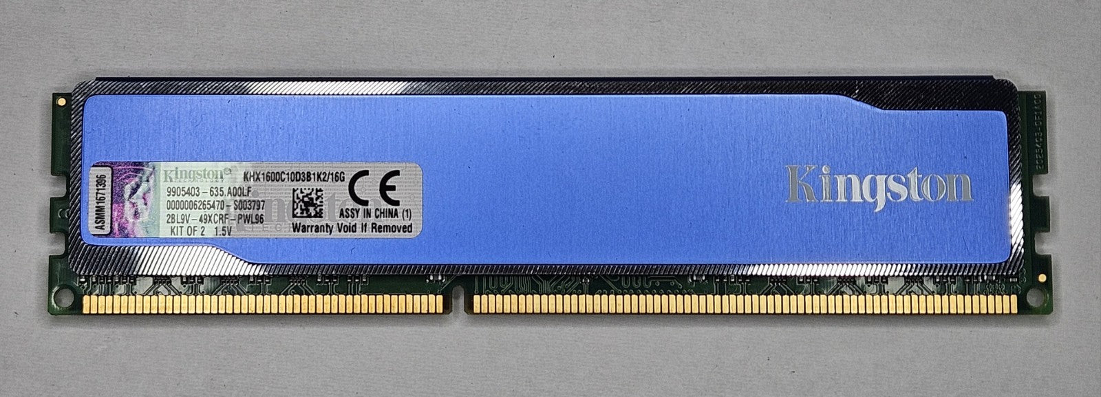 HyperX Blu 16GB (2X8GB) PC3-12800 DDR3-1600MHz Desktop RAM KHX1600C10D3B1K2/16G1