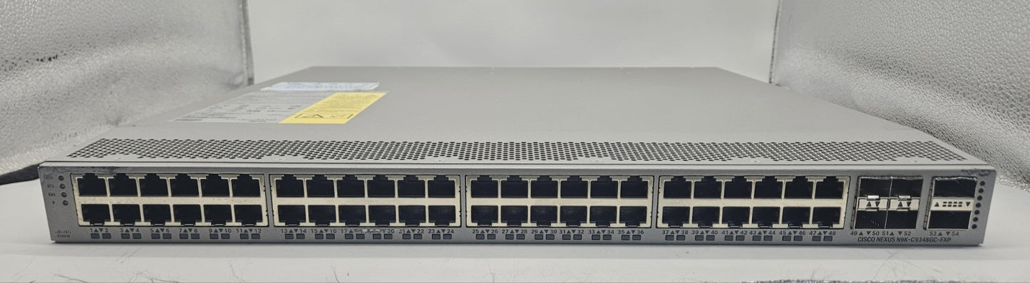 Cisco Nexus 9300 48-Port GbE 4-25Gb SFP & 2-QSFP Network Switch N9K-C9348GC-FXP1