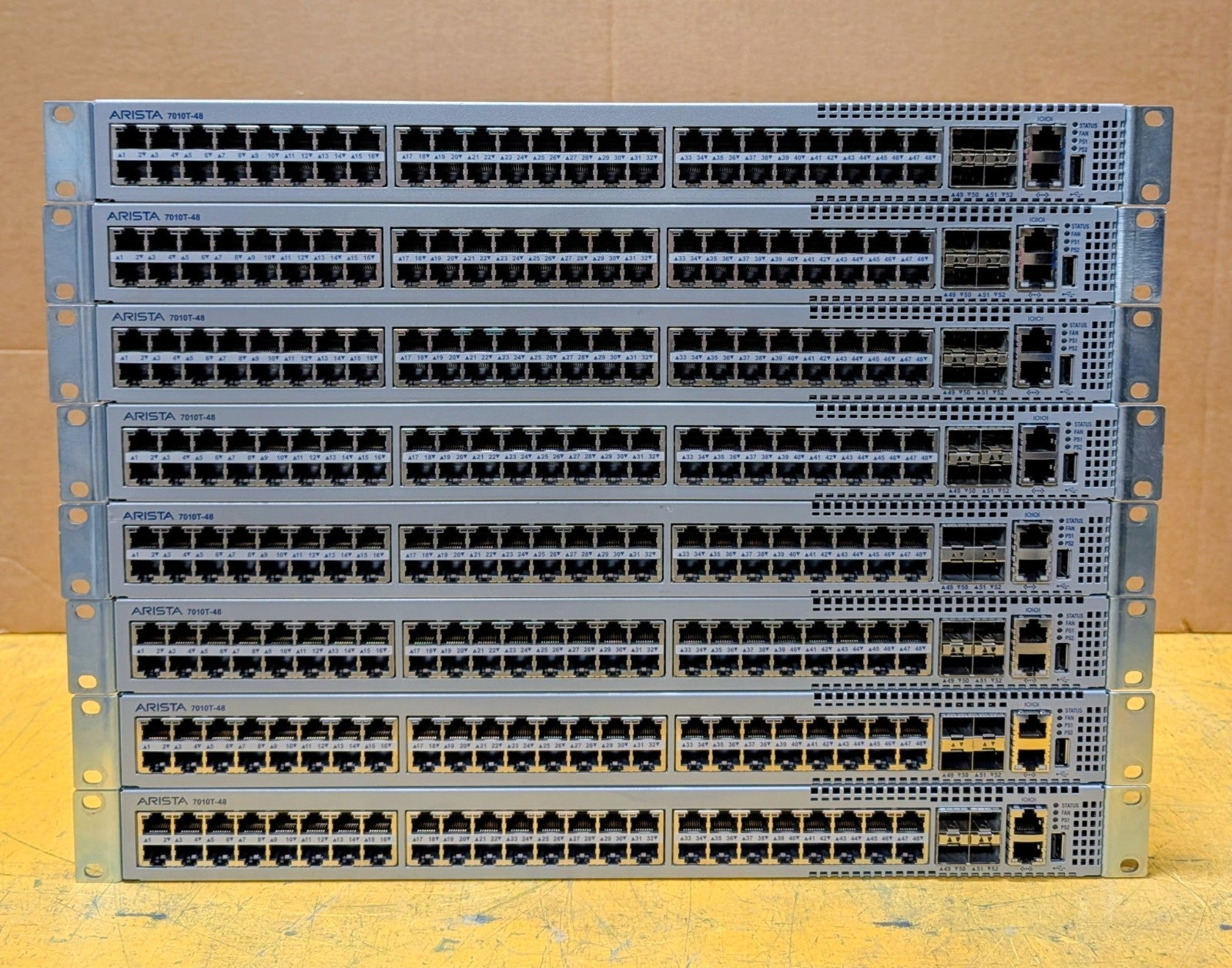 LOT OF 8 Arista 7010T-48 48-Port GbE & 4-Port SFP+ Network Switch DCS-7010T-480