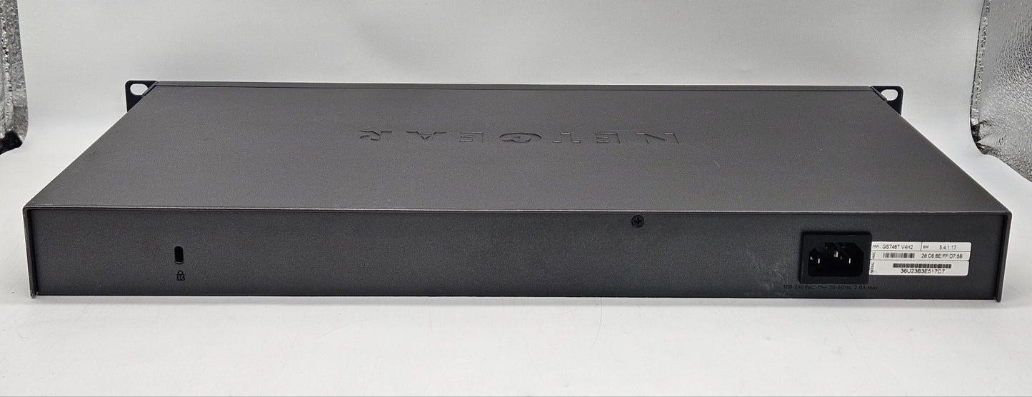 Netgear ProSafe GS748T 48-Port GbE & 4-Port SFP Network Switch GS748T V4H23