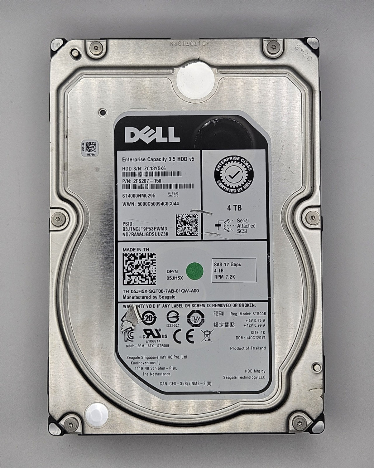 Dell Seagate 5JH5X 4TB 7200RPM SAS 12Gbps Cache 3.5" Hard Drive ST4000NM02951