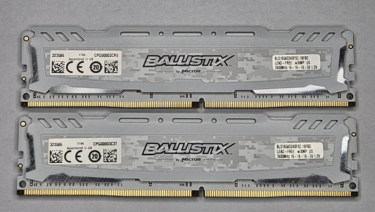 LOT OF 2 Ballistix Sport 16GB PC4-19200 DDR4-2400MHz Desktop RAM BLS16G4D240FSC0