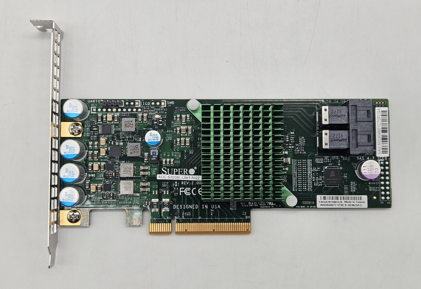 Supermicro 8-Port 12Gb/s SAS PCIe x8 HBA High Profile  AOC-S3008L-L8E1-NI221