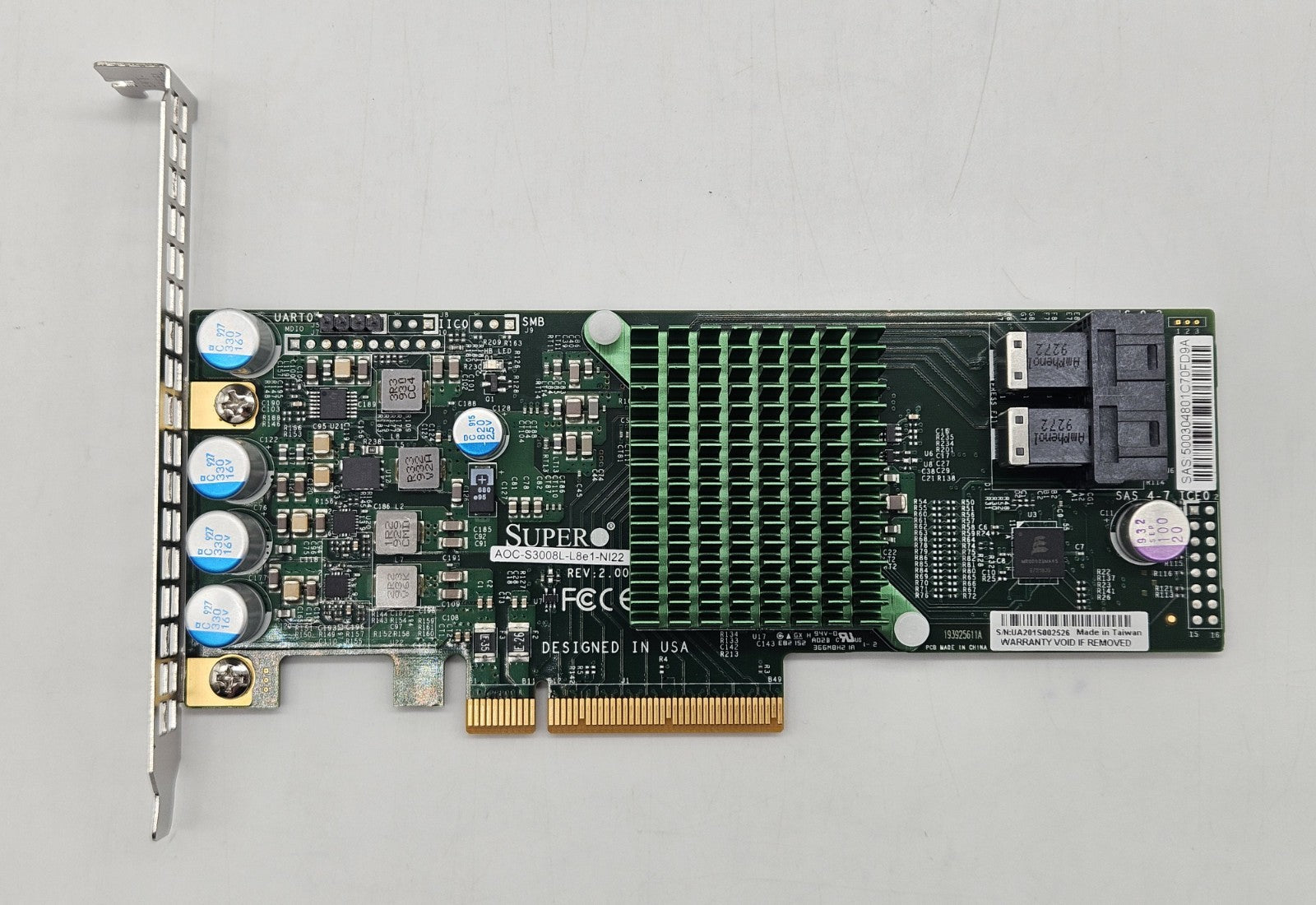 Supermicro 8-Port 12Gb/s SAS PCIe x8 HBA High Profile  AOC-S3008L-L8E1-NI221