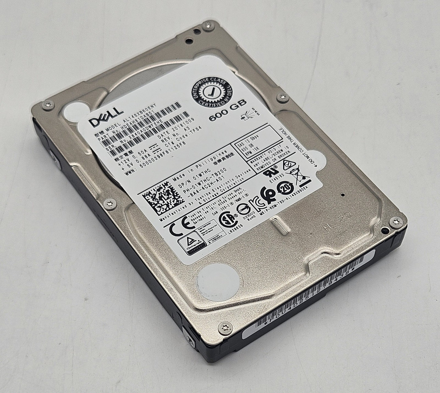 Toshiba 600GB 15k RPM SAS 12Gbps 128MB (512e / SIE) 2.5" Hard Drive AL14SXB60ENY0