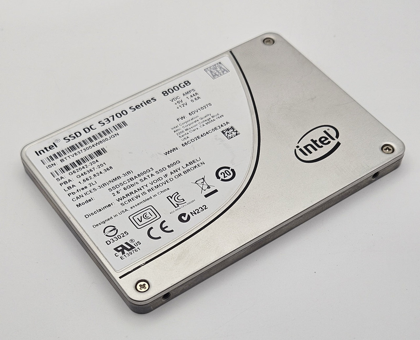 Intel DC S3700 800GB MLC SATA 6Gbps High Endurance 2.5" SSD SSDSC2BA800G30