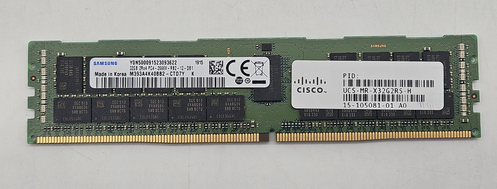 Samsung 32GB PC4-21300 DDR4-2666MHz REG ECC 288-Pin Server RAM M393A4K40BB2-CTD0
