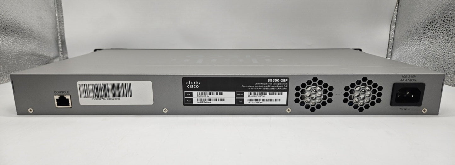 Cisco SG350-28 24-Port PoE GbE + 4-Port SFP Network Switch SG350-28P3